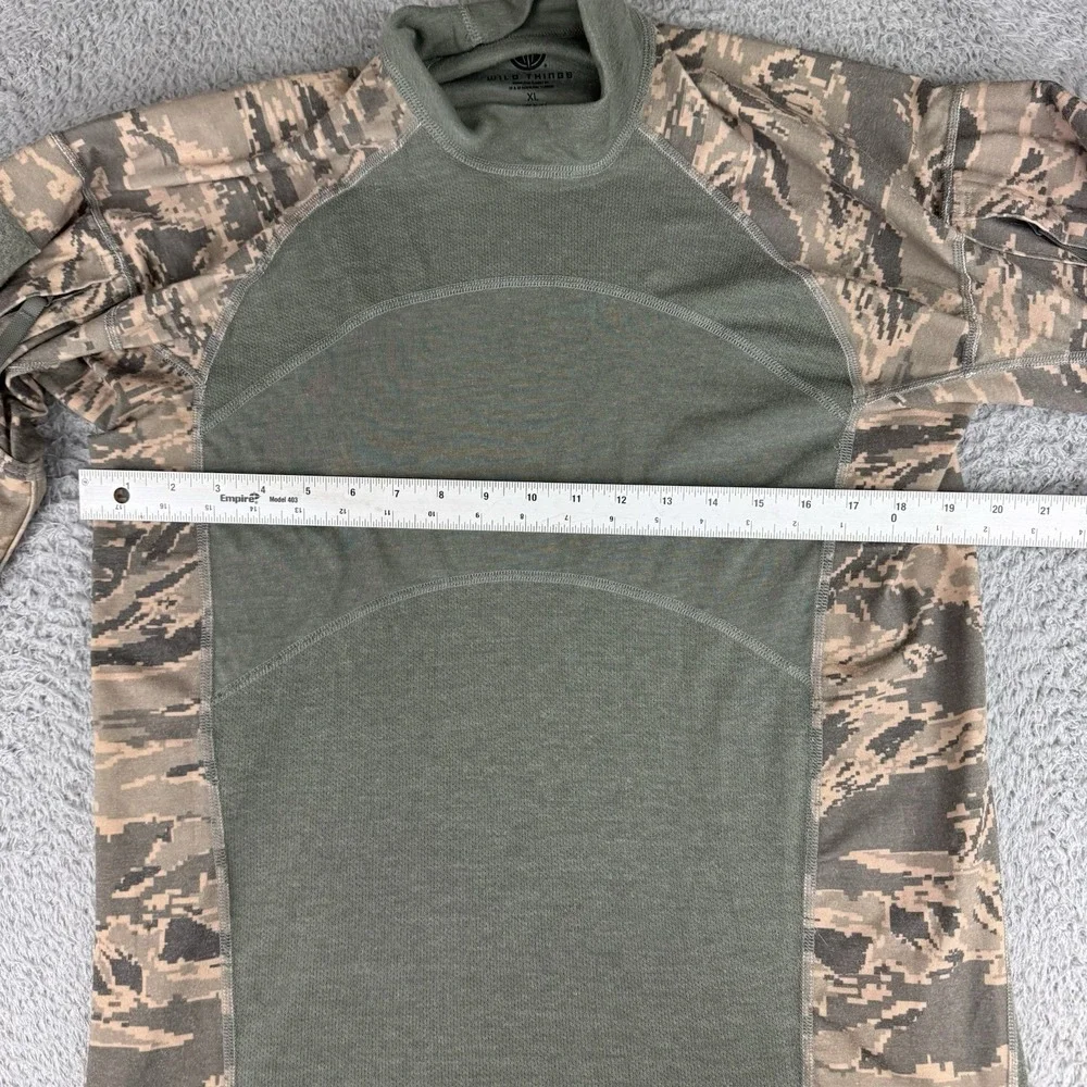 Wild Things Tactical Shirt Mens Xl‎ Green Camo Long Sleeve Padded Elbows